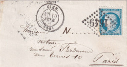 France Marcophilie - Département Du Loiret - N°60 Obl GC 1649 & T.17 Gien - 1849-1876: Période Classique