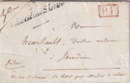 France Marcophilie - Département Du Loiret - Cursive 43/Chatillon SLoire & PP - 1838 - Avec Texte - 1801-1848: Vorläufer XIX