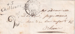 France Marcophilie - Département Du Loiret - Cursive 43/Chilleurs 1851 - Sans Texte - 1801-1848: Vorläufer XIX