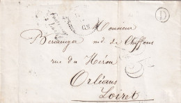 France Marcophilie - Département Du Loiret - Cursive 43/Fontenay S Loire - 1853 - Sans Texte - 1801-1848: Précurseurs XIX