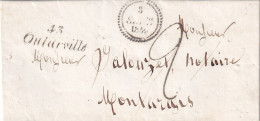 France Marcophilie - Département Du Loiret - Cursive 43/Outarville - 1849 - Avec Texte - 1801-1848: Precursors XIX