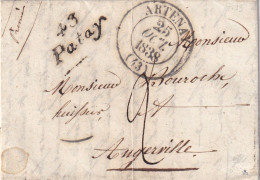 France Marcophilie - Département Du Loiret - Cursive 43/Patay - 1838 - Avec Texte - 1801-1848: Précurseurs XIX