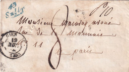 France Marcophilie - Département Du Loiret - Cursive 43/Sully En Bleu - 1832 - 1801-1848: Précurseurs XIX