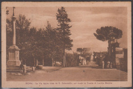 ROMA    La Via Appia Vista Da S.Sebastiano   CPA  Le 28 4 1925   Pour PUTEAUX   Affranchie Avec 3 Timbres - Parques & Jardines