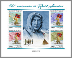 NIGER 2022 MNH Roald Amundsen M/S - OFFICIAL ISSUE - DHQ2322 - Polar Explorers & Famous People