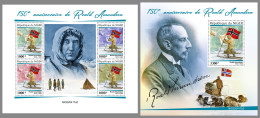 NIGER 2022 MNH Roald Amundsen M/S+S/S - OFFICIAL ISSUE - DHQ2322 - Polarforscher & Promis