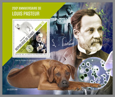 GUINEA REP. 2022 MNH Louis Pasteur Dogs Hunde Chiens S/S - OFFICIAL ISSUE - DHQ2322 - Louis Pasteur