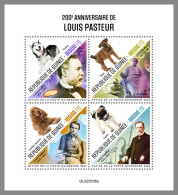 GUINEA REP. 2022 MNH Louis Pasteur Dogs Hunde Chiens M/S - IMPERFORATED - DHQ2322 - Louis Pasteur