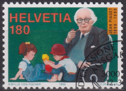 1996 Schweiz  ET, Mi:CH 1575, Yt:CH 1503,  Zum:CH 892, Jean Piaget (1896-1980) Und Spielende Kinder - Gebruikt