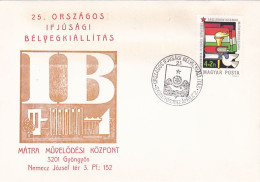 GYONGYOS YOUTH PHILATELIC EXHIBITION, SPECIAL COVER, 1987, HUNGARY - Cartas & Documentos