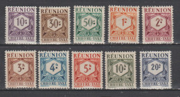 Réunion  1947  Taxe   N° 26 / 35  Neuf  X  Série Complète - Timbres-taxe