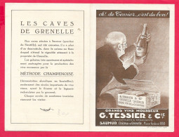 Saumur 49- Tarif "G.TESSIER, Grand Vins Mousseux, Voir Les Scannes Dépliant Format Carte Postale 4 Pages Couleur Marron" - Alkohol