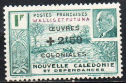 WALLIS AND FUTUNA ISLANDS 1944 NEW CALEDONIA SURCHARGED  PETAIN ISSUE 1.00fr + 2.50 MH - Unused Stamps