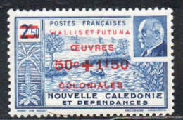 WALLIS AND FUTUNA ISLANDS 1944 NEW CALEDONIA SURCHARGED  PETAIN ISSUE 0.50fr + 1.50 On 2.50 MH - Ongebruikt