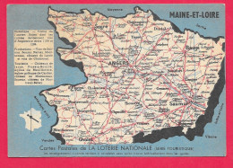 Cpsm  Maine Et Loire, Carte Postale De La Loterie Nationale, Maine Et Loire 3 Scannes, Carte Géographique - Pays De La Loire