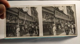 Photographie Stéréoscopique Plaque De Verre Kobé Japon Rue Des Théatres Début XXème - Glasdias