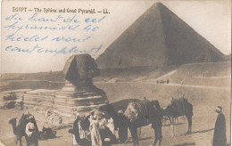 Carte Photo Egypt The Sphinx And Great Pyramid, Sphinx Et Grande Pyramide Egypte - Sphynx