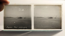 Photographie Stéréoscopique Plaque De Verre Japon Mer Intérieure Début XXème - Glass Slides