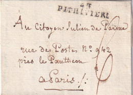 France Marcophilie - Département Du Loiret - 43/PITHIVIERS 1798 - 35x7,5 Mm - Avec Texte - 1701-1800: Précurseurs XVIII