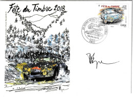 France Fdc 2018 Fête Du Timbre Signé Par L'Artiste - 2010-2019