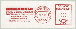 Deutsche Bundespost 1982, Freistempel / EMA / Meterstamp Bayerwald Matratzen Neunburg Vorm Wald, Bett / Lit / Bed - Textile