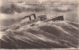 Bateau * Le Paquebot Français SS PAUL LECAT * Compagnie Des Messageries Maritimes * Par Grosse Mer - Steamers