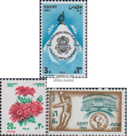 Ägypten 1441,1442,1443 (kompl.Ausg.) Postfrisch 1983 Entomologie, Blumen, Handball - Unused Stamps