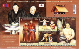 MONGOLIA, 2023, MNH, SPORTS, SUMO WRESTLING, MUNKHBAT DAVAAJARGAL, HAKUHO SHO, SHEETLET - Wrestling