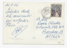 3774 Postal Las Escaldes 1966,Andorra - Lettres & Documents