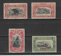 (S0118) BELGIAN CONGO, 1921 (Pictorials. Overprints). Complete Set. Mi ## 52-55. MLH*/MH* - Neufs