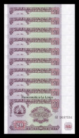 Tajikistan Lot Bundle 100 Banknotes 20 Rubles 1994 Pick 4 Sc Unc - Tadjikistan