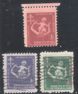 Cuba 1951 - 3 Sellos Usados Y Circulados - Consejo Nacional De Tuberculosis - Beneficiencia (Sellos De)