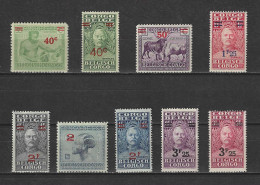 (S0120) BELGIAN CONGO, 1931 (Pictorials. Overprints). Complete Set. Mi ## 121-129. MLH*/MH* - Nuevos