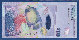 BERMUDA - P.59a – 10 Dollars 2009 UNC, S/n "Bermuda Onion" 045596 - Bermudas