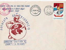 HEADQUARTES OF SANITARY ,HEALTH ,PROTECTION ,1981 PIATRA NEAMT ,SPECIAL COVER ,ROMANIA - Storia Postale