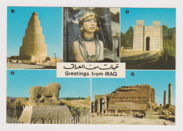 Iraq Greetings From IRAQ Multiple View Samarra Spiral, Ashtar Gate, Babylon Lion, Hatra Vintage Photo Postcard /64626 - Iraq