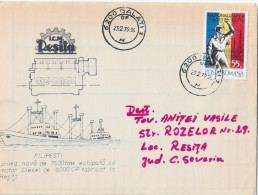 NAVAL SHIP ,FILIPESTI, RESITA 1979 SPECIAL COVER ROMANIA - Storia Postale