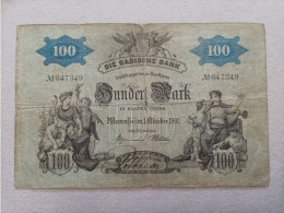 Billete De Alemania De 100 Marcos, Año 1902 (estado De Baden) - 100 Mark