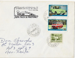 COMPETION OF SPPED CAR ,PEACE ,FRIENDS ,RESITA 1984SPECIAL COVER ROMANIA - Lettres & Documents