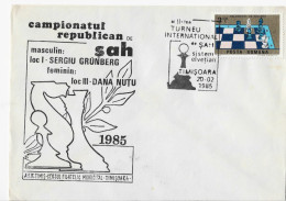 CHESS FEMININ COMPETITION ,BAILE HERCULANE ,1985 SPECIAL COVER ROMANIA - Brieven En Documenten