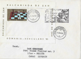 CHESS ,BALCANY COMPETITION ,BAILE HERCULANE ,1983 SPECIAL COVER ROMANIA - Lettres & Documents