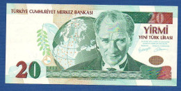 TURKEY - P.219 – 20 Yeni Türk Lirası  L. 1970 / 2005  XF+, S/n H34 206834 - Turquie