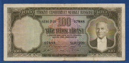 TURKEY - P.167 – 100 Türk Lirası  L. 1930 F/VF, S/n D20 07888 - Turquie