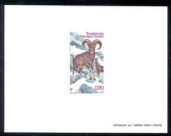 F.S.A.T.(1985) Corsican Sheep. Deluxe Sheet, Scott No C85, Yvert No PA86. - Imperforates, Proofs & Errors