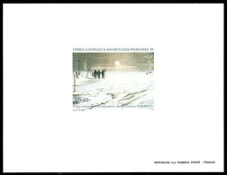 F.S.A.T.(1995) Moving Of Winter Station. Deluxe Sheet. Scott No C134, Yvert No PA135. - Imperforates, Proofs & Errors