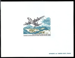 F.S.A.T.(1993) Plane Taking Off. Deluxe Sheet. Opening Of Adelie Land Airfield. Scott No C127, Yvert No PA128. - Imperforates, Proofs & Errors
