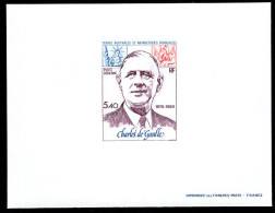 F.S.A.T.(1980) DeGaulle. Statue Of Liberty. Deluxe Sheet, 10th Anniversary Of Death Of DeGaulle. Scott C60, Yvert PA61 - Imperforates, Proofs & Errors