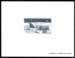 F.S.A.T.(1983) Dog Sled. Deluxe Sheet. Scott No C76, Yvert No PA74. - Imperforates, Proofs & Errors