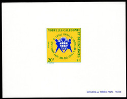 NEW CALEDONIA(1973) Emblem Of School Coordinating Office. Deluxe Sheet. Scott No 405, Yvert No 389. - Geschnittene, Druckproben Und Abarten