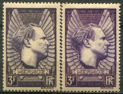 FRANCE - Y&T  N° 338b + 338 *...lilas + Violet-gris - Unused Stamps